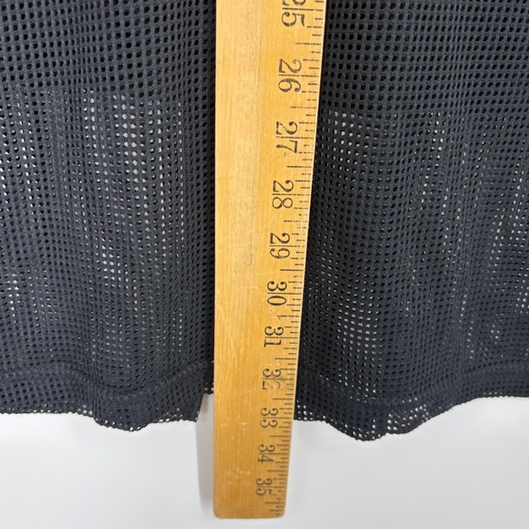 Dream Beach Womens Large Zip Front Swim Suit Beach Cover Up Black Mesh Hooded LS - Picture 8 of 8